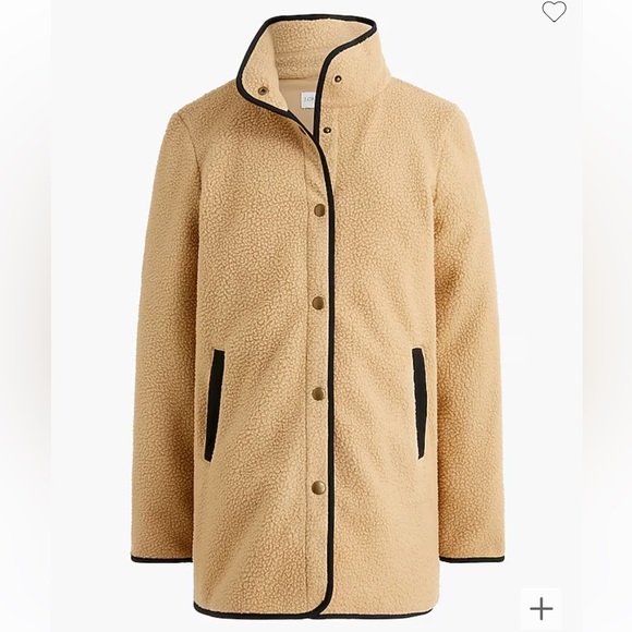J Crew Piped Sherpa Coat size Large - Picture 1 of 4